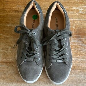 J/SLIDES Women’s Army Green Suede Sneakers